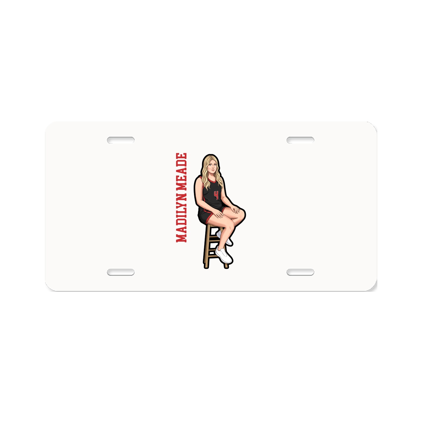 License Plate — Name Vertical in Classic
