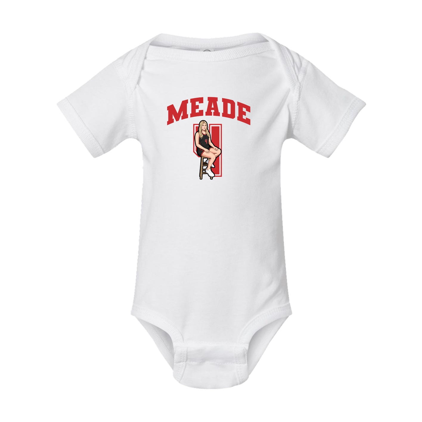 Baby Onesie — Number in White