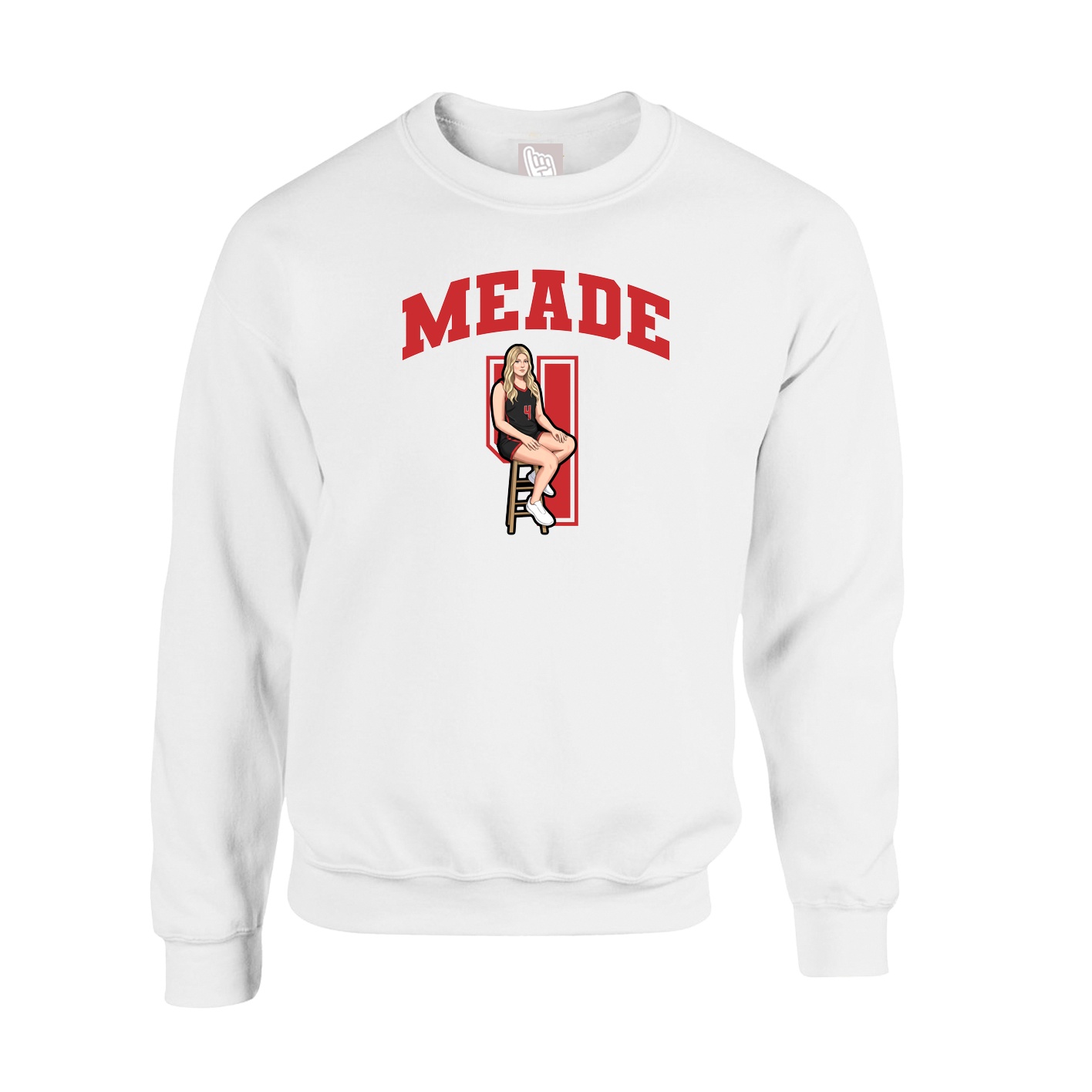 Fleece Crew — Number in White