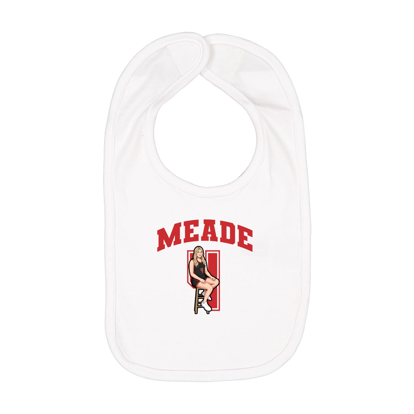 Infant Bib — Number in White