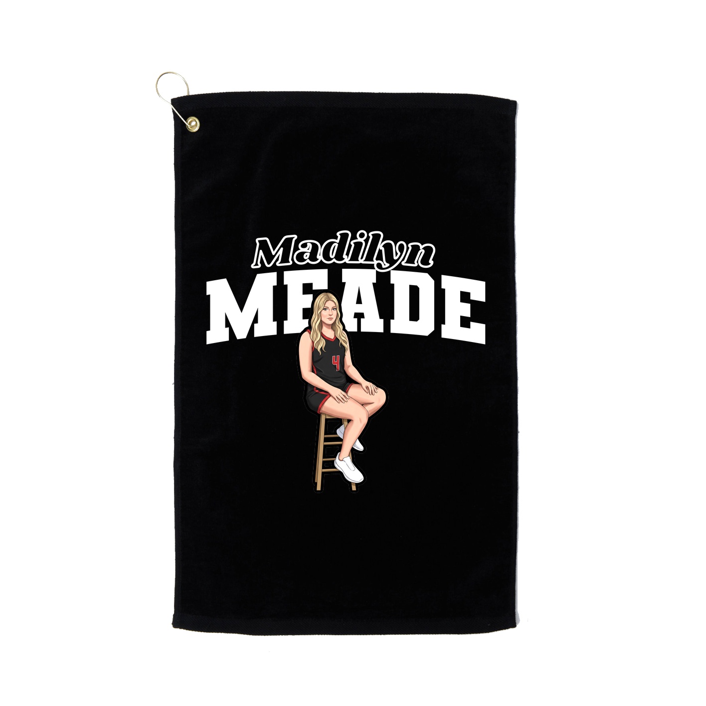 Golf Towel — Name Arch in Black