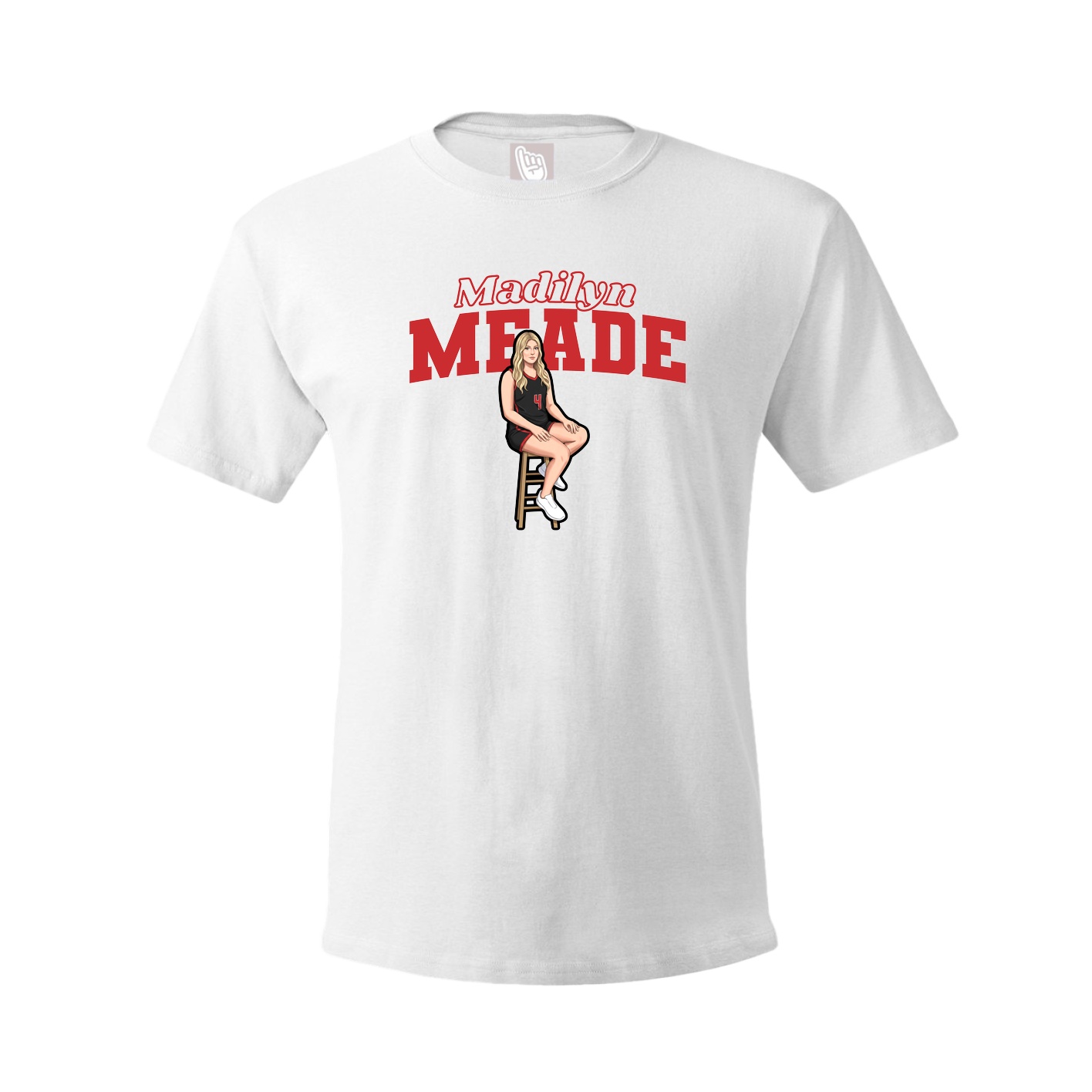 Youth Tee — Name Arch in White