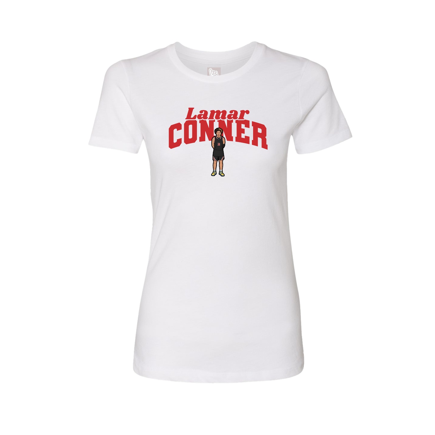 Fitted Women's Tee — Signature Arch in White