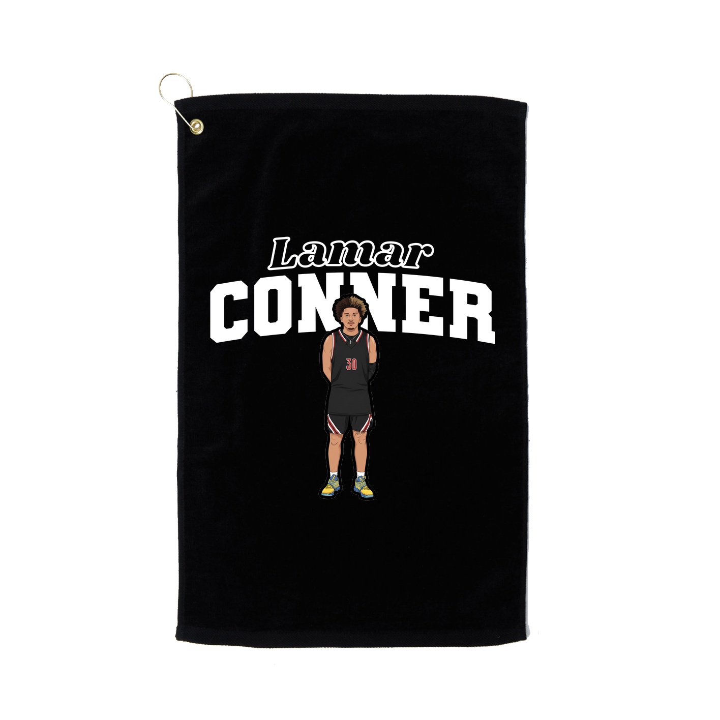 Golf Towel — Name Arch in Black