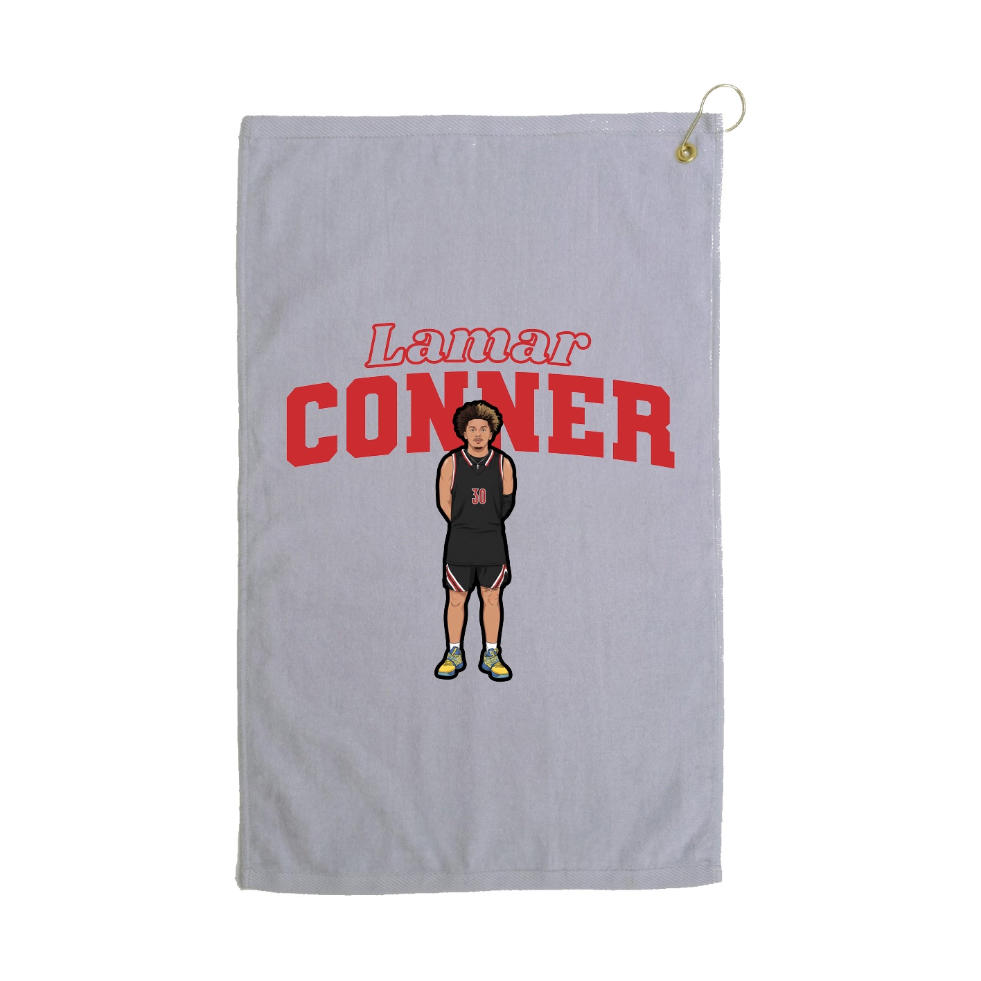 Golf Towel — Name Arch in Grey