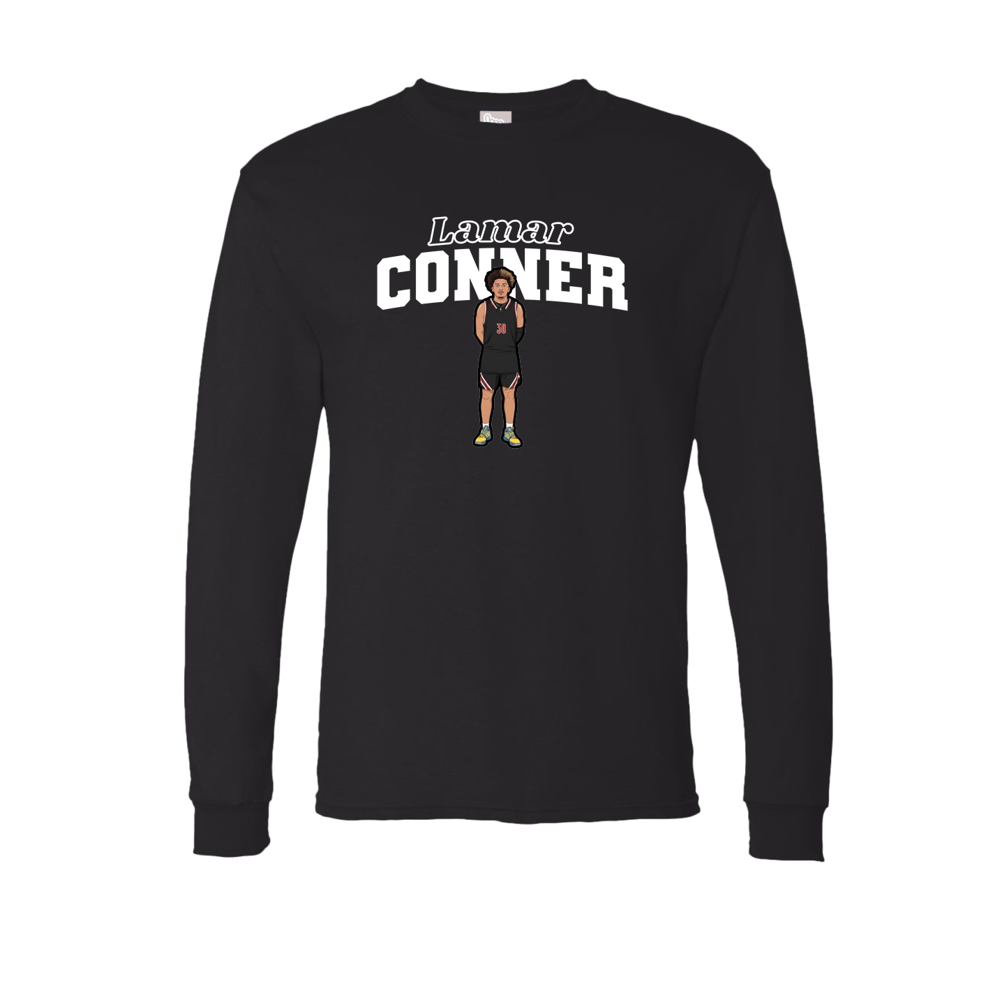 Long Sleeve Tee — Name Arch in Black