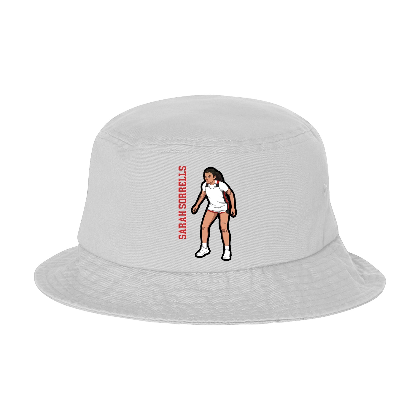 Bucket Cap — Name Vertical in White