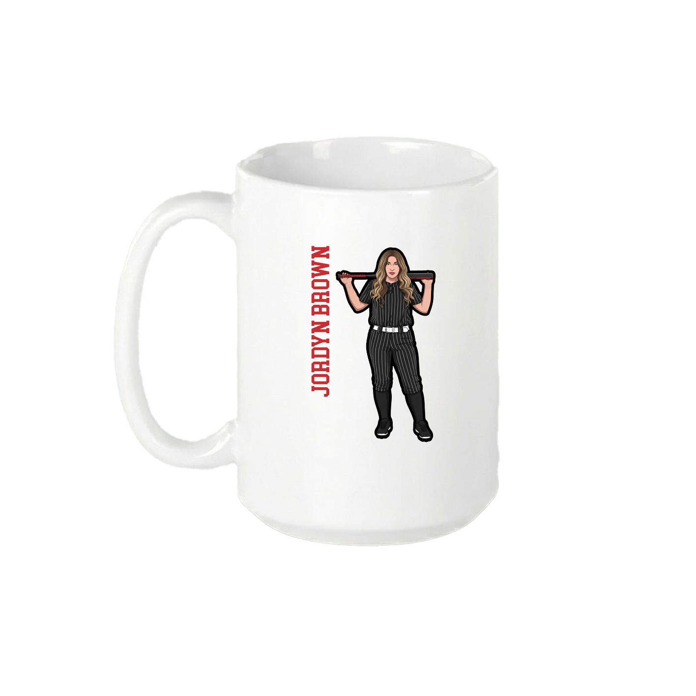 15oz Coffee Mug — Name Vertical in White