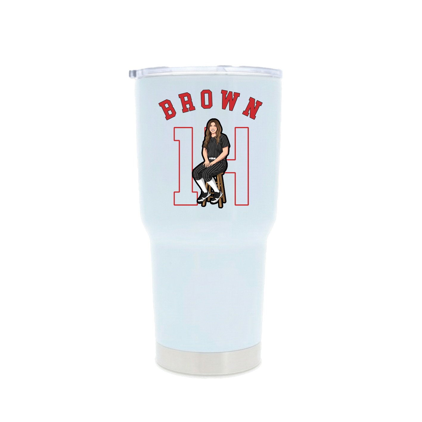 30oz Stainless Steel Tumbler — Shirsey Arch in White