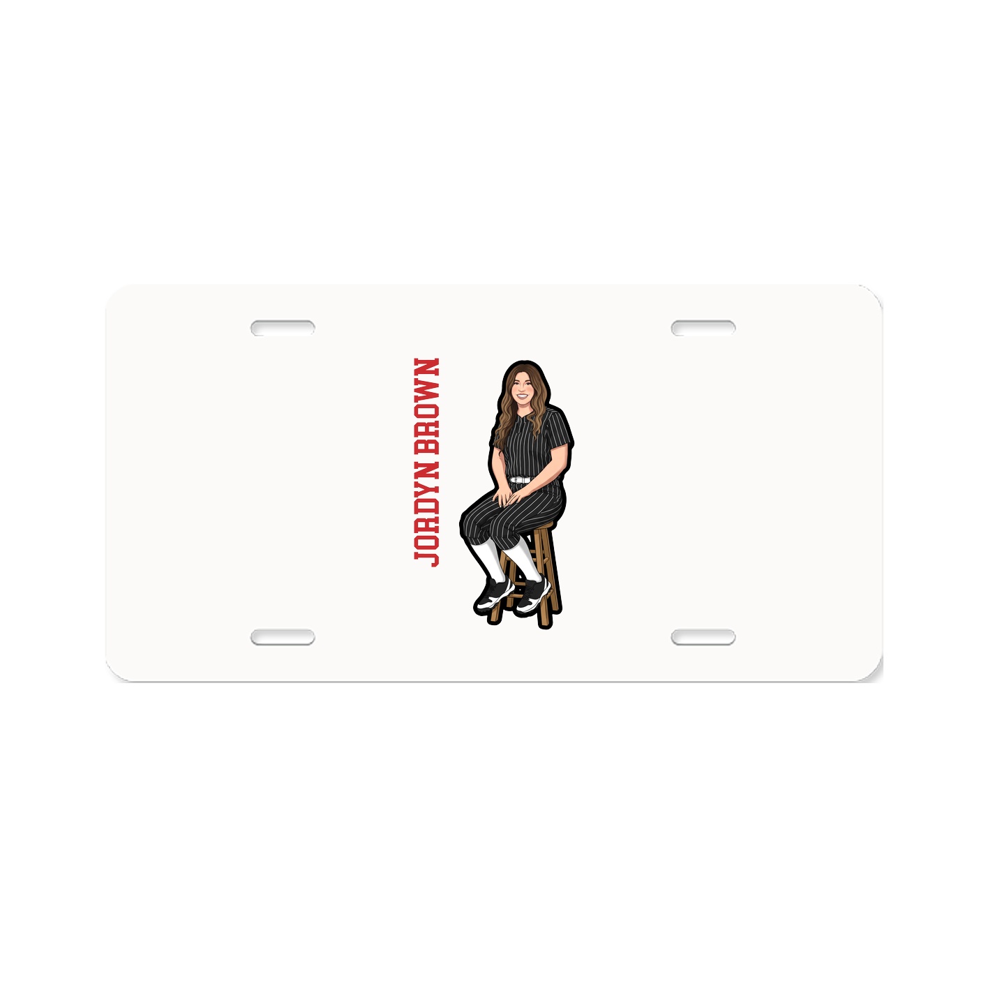License Plate — Name Vertical in Classic