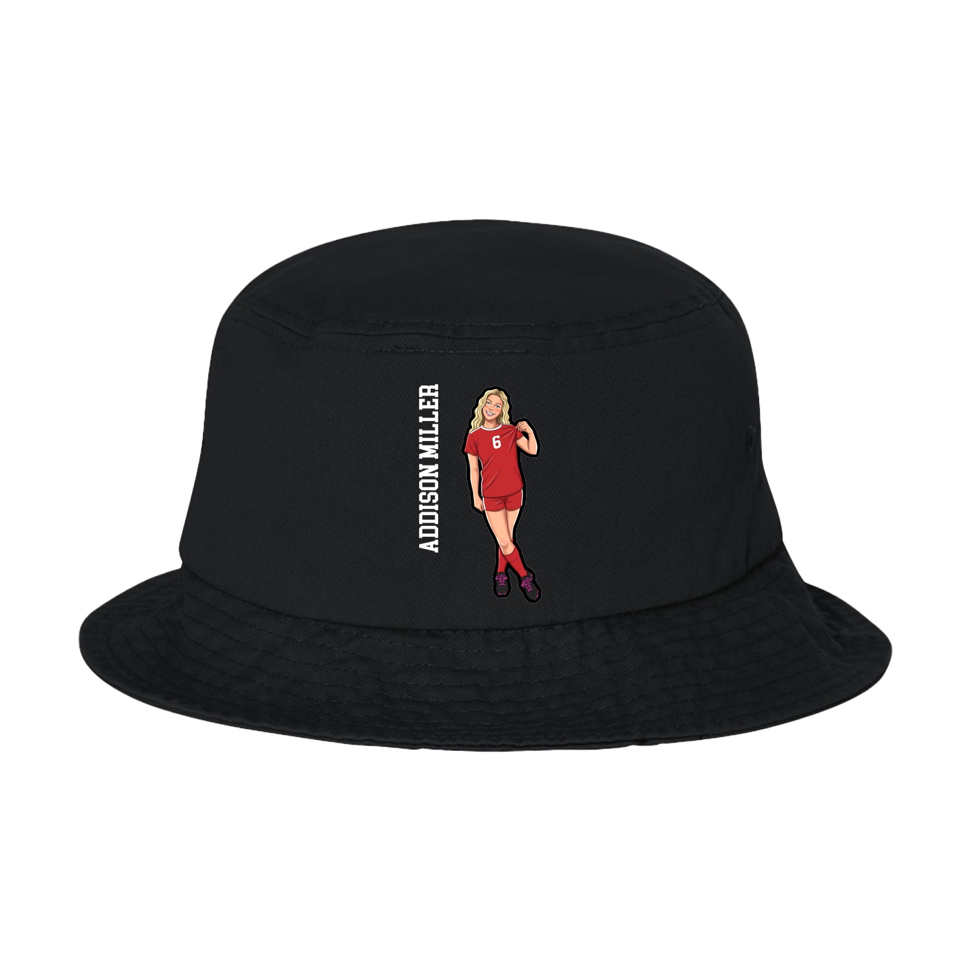 Bucket Cap — Name Vertical in Black