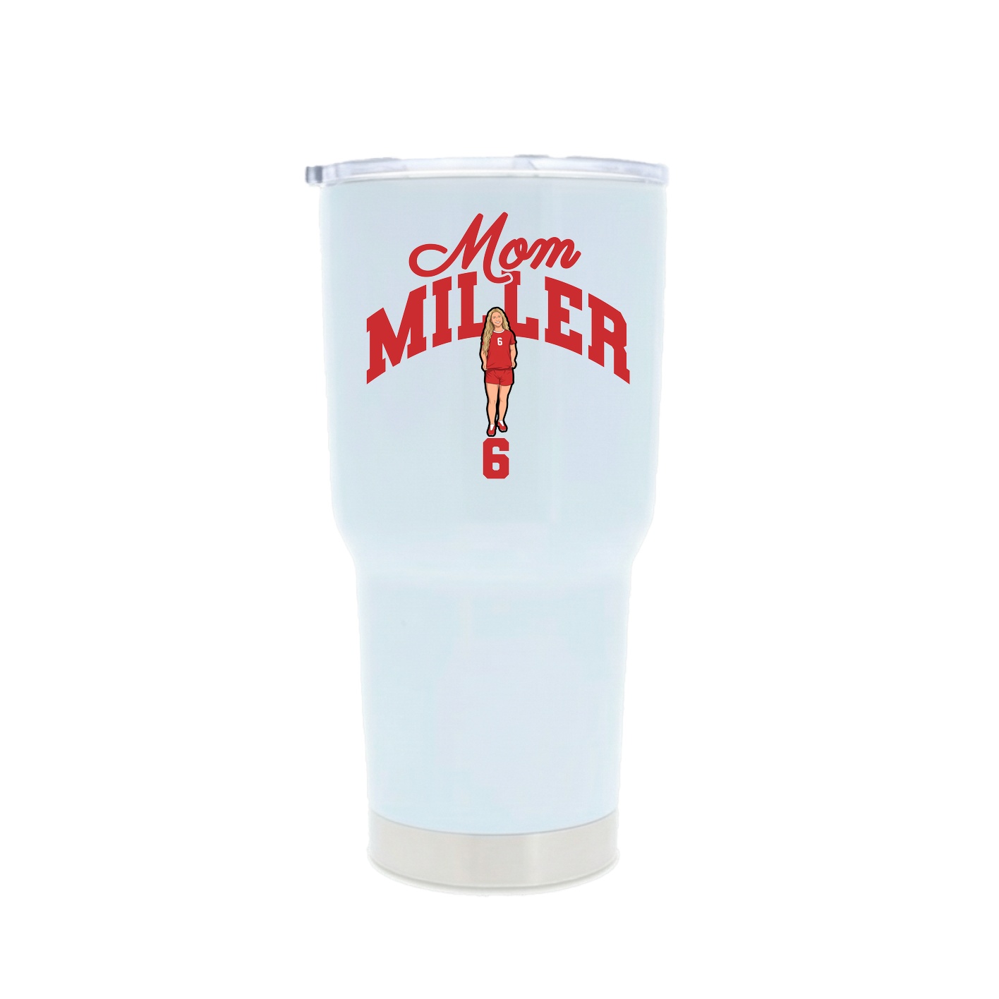 30oz Stainless Steel Tumbler — Mothers Day Arch in White