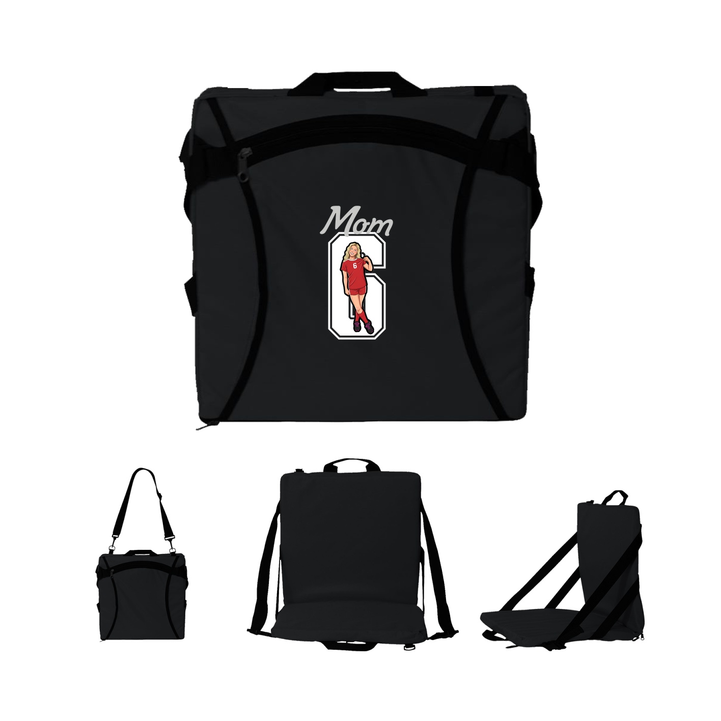Folding Stadium Seat — Mothers Day Shirsey in Black