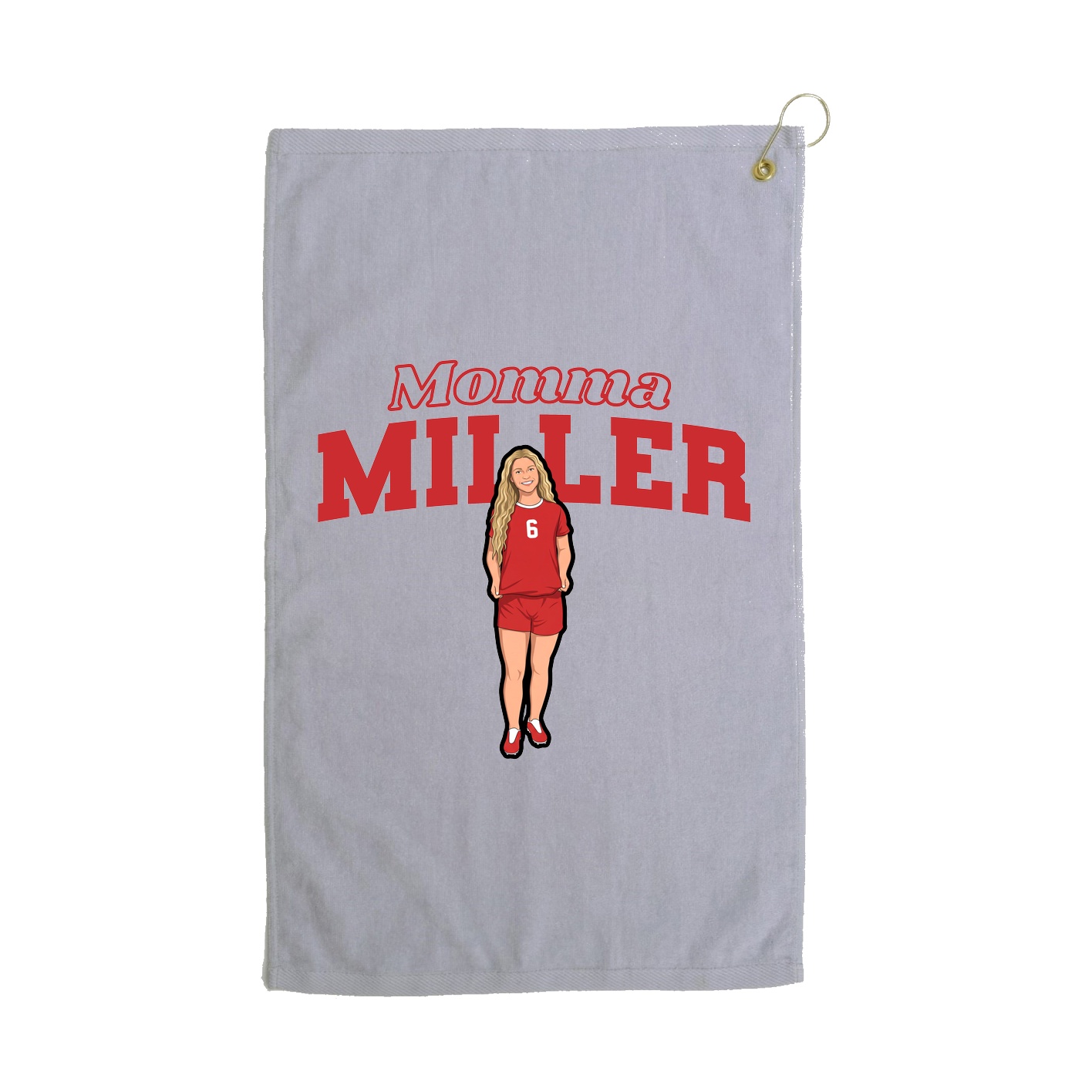 Golf Towel — Mothers Day Block in Grey