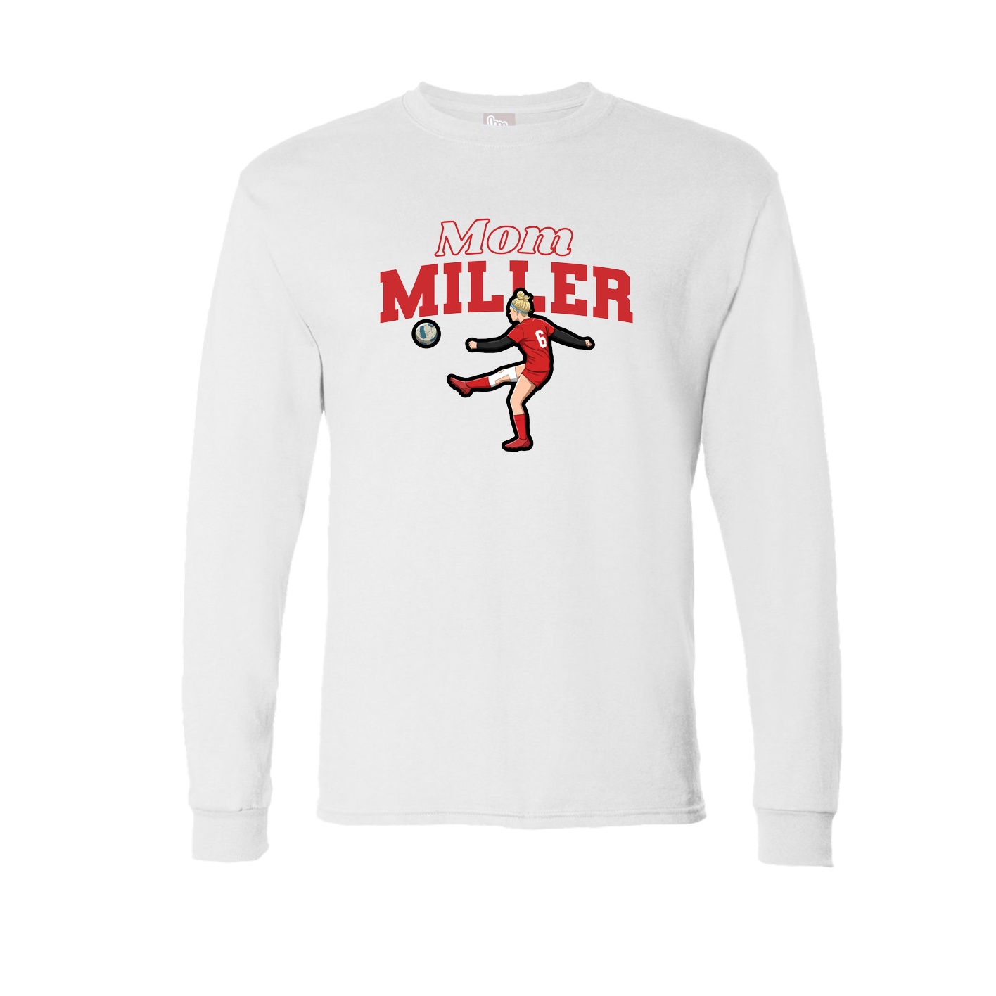 Long Sleeve Tee — Mothers Day Block in White