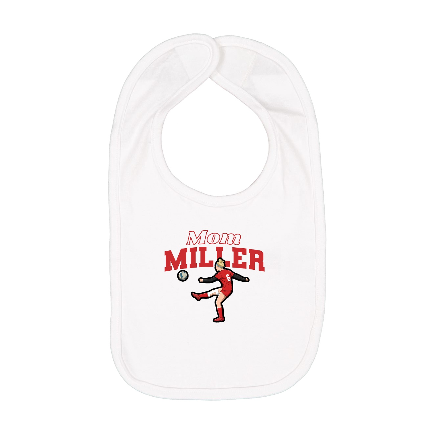 Infant Bib — Mothers Day Block in White