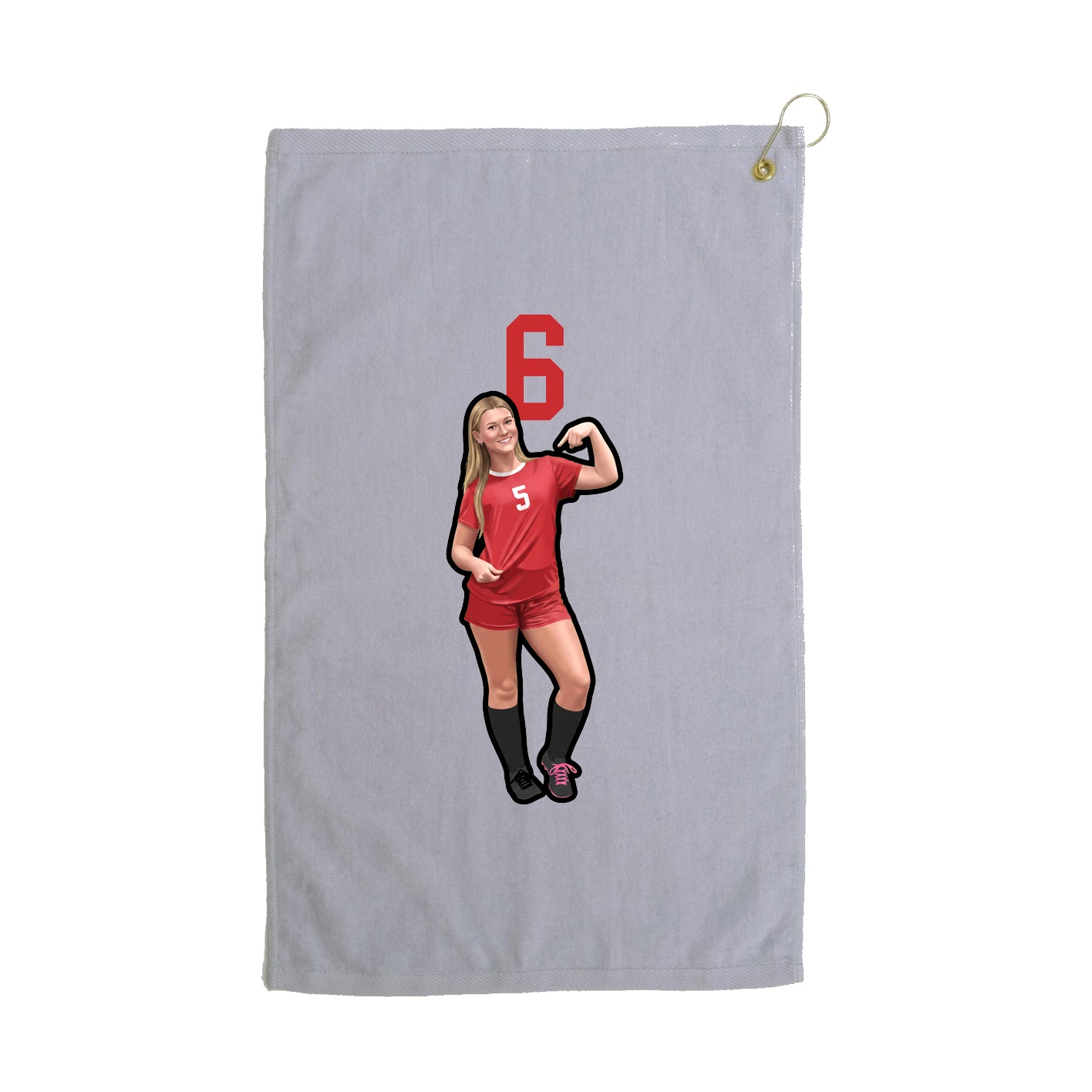 Golf Towel — Number Top in Grey