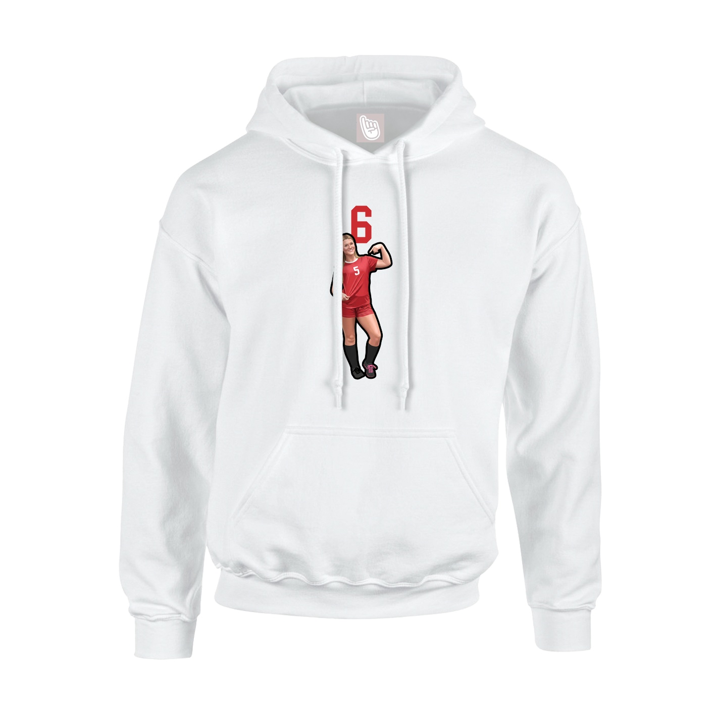 Hoodie — Number Top in White
