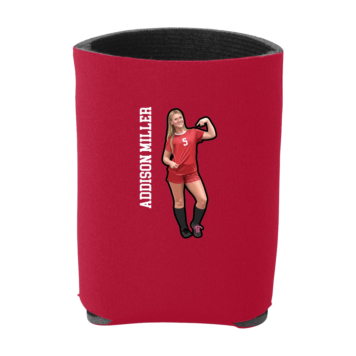 Can Holder — Name Vertical in Red
