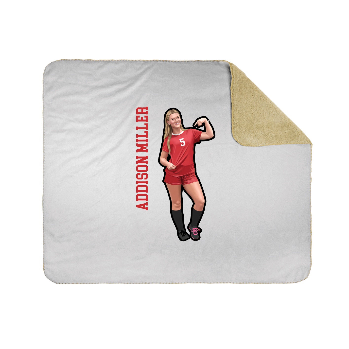 Throw Blanket — Name Vertical in White