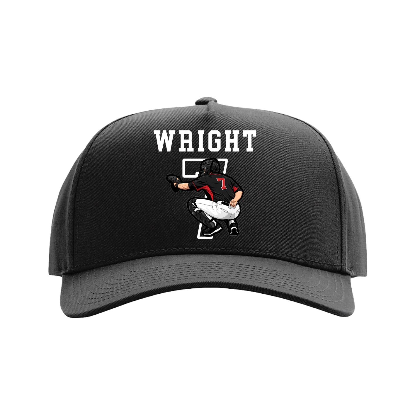 Full Fabric Five-Panel Champ Cap — Shirsey in Black