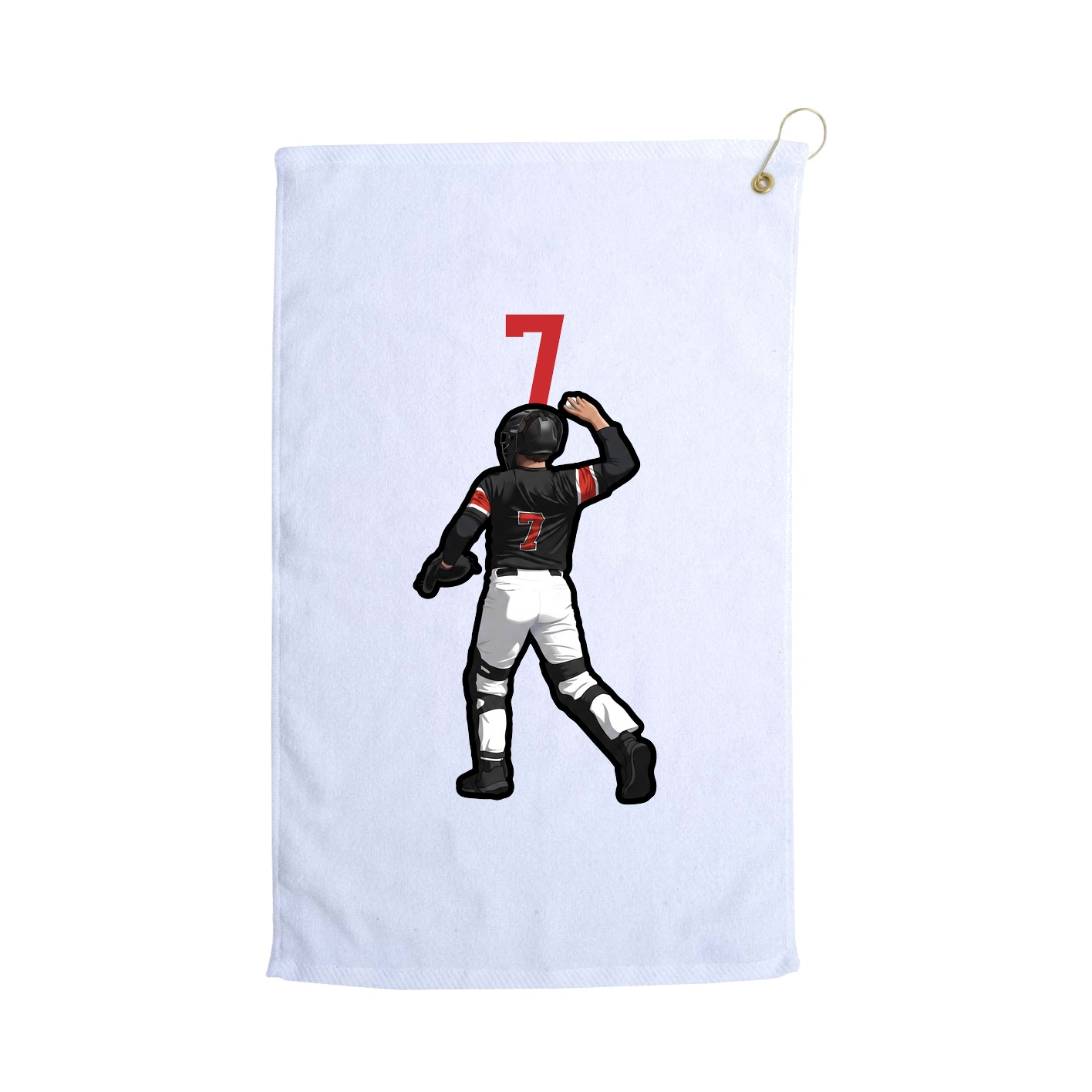 Golf Towel — Number Top in White