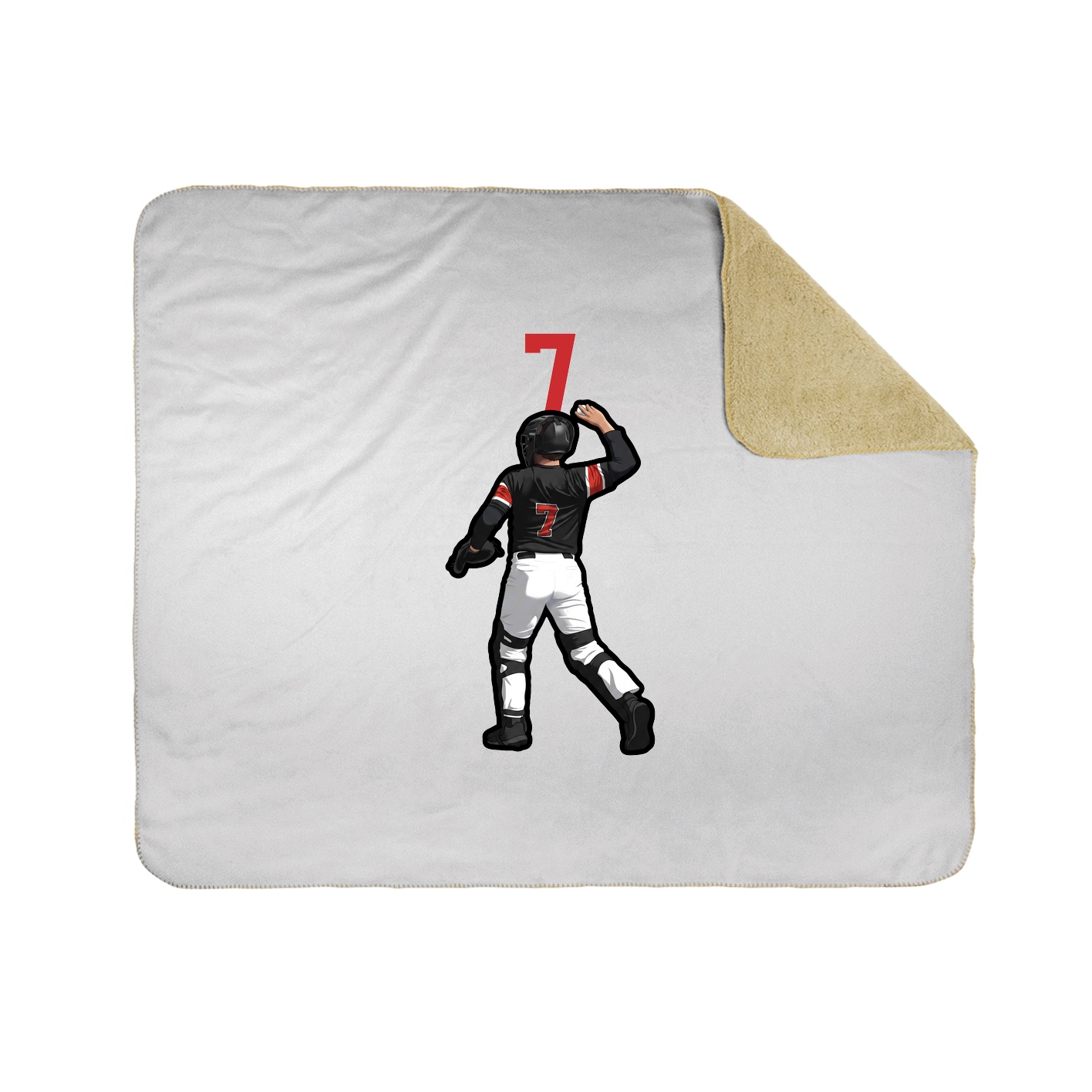 Throw Blanket — Number Top in White