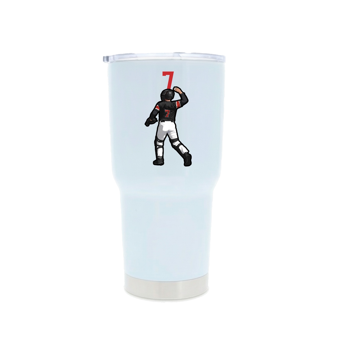 30oz Stainless Steel Tumbler — Number Top in White