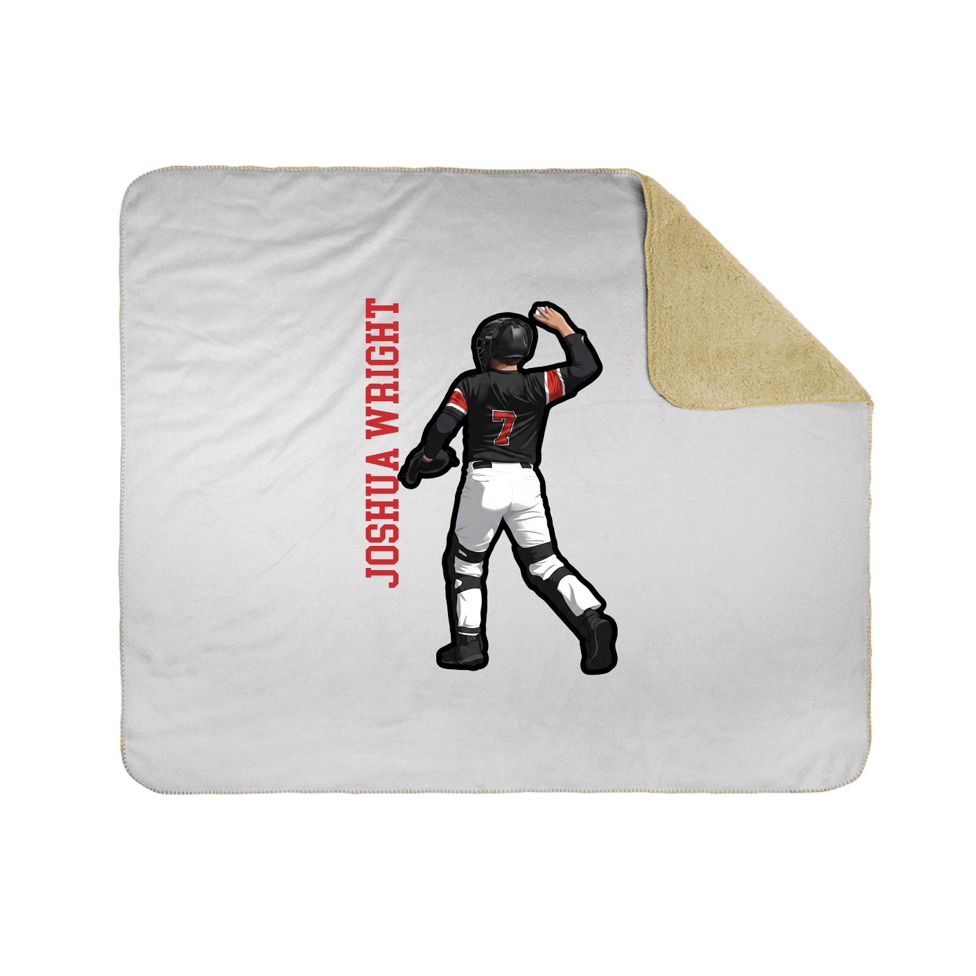 Throw Blanket — Name Vertical in White