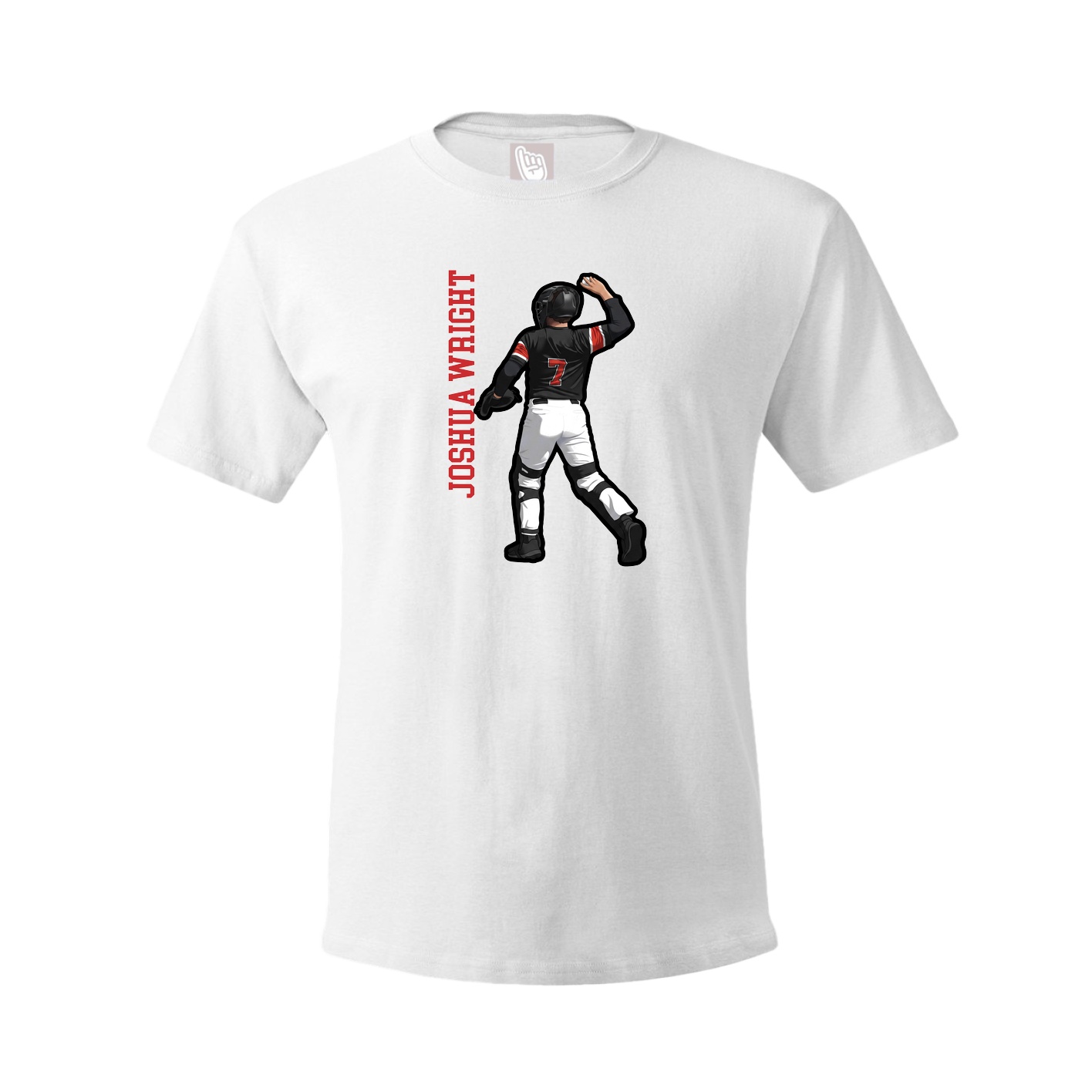 Tee — Name Vertical in White