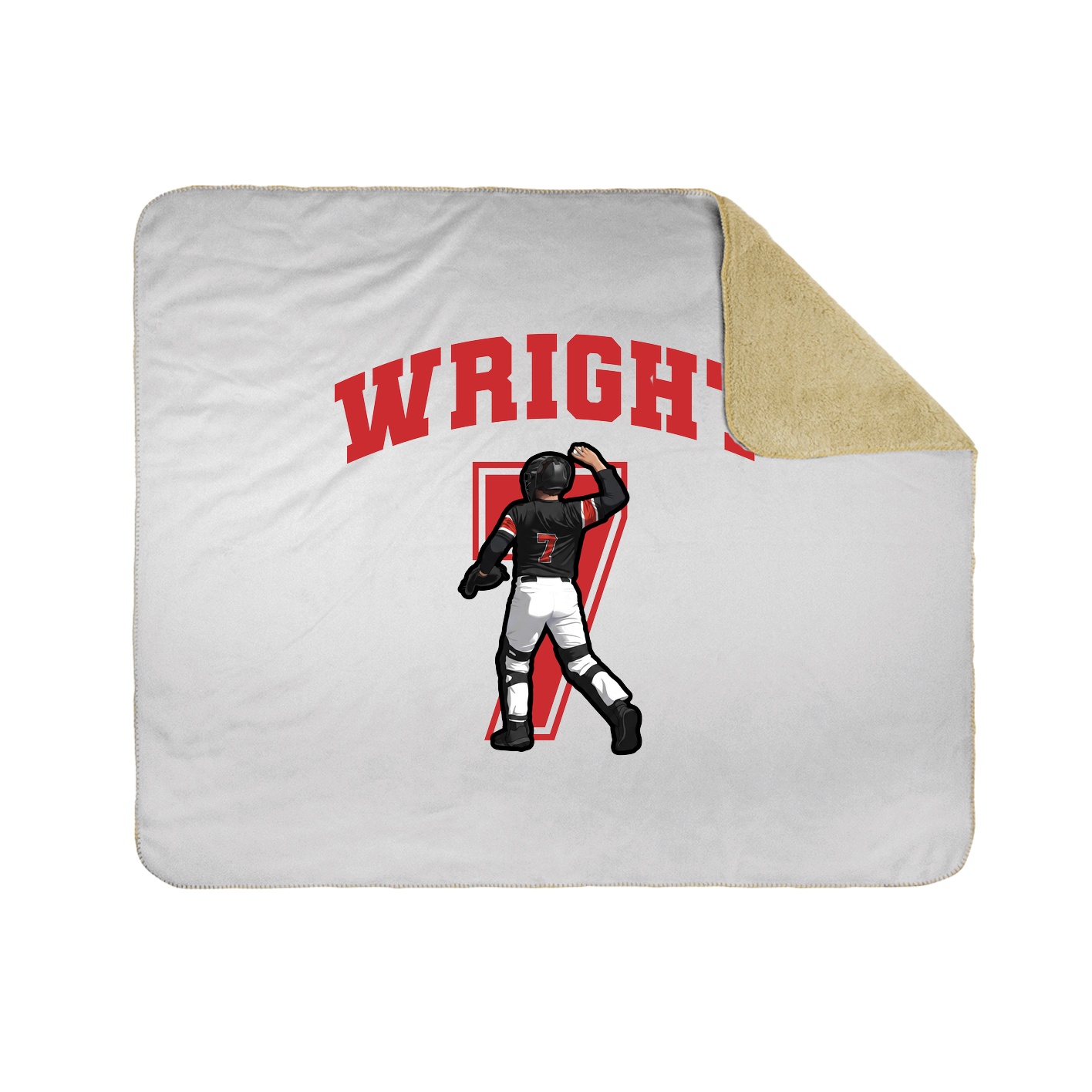 Throw Blanket — Number in White