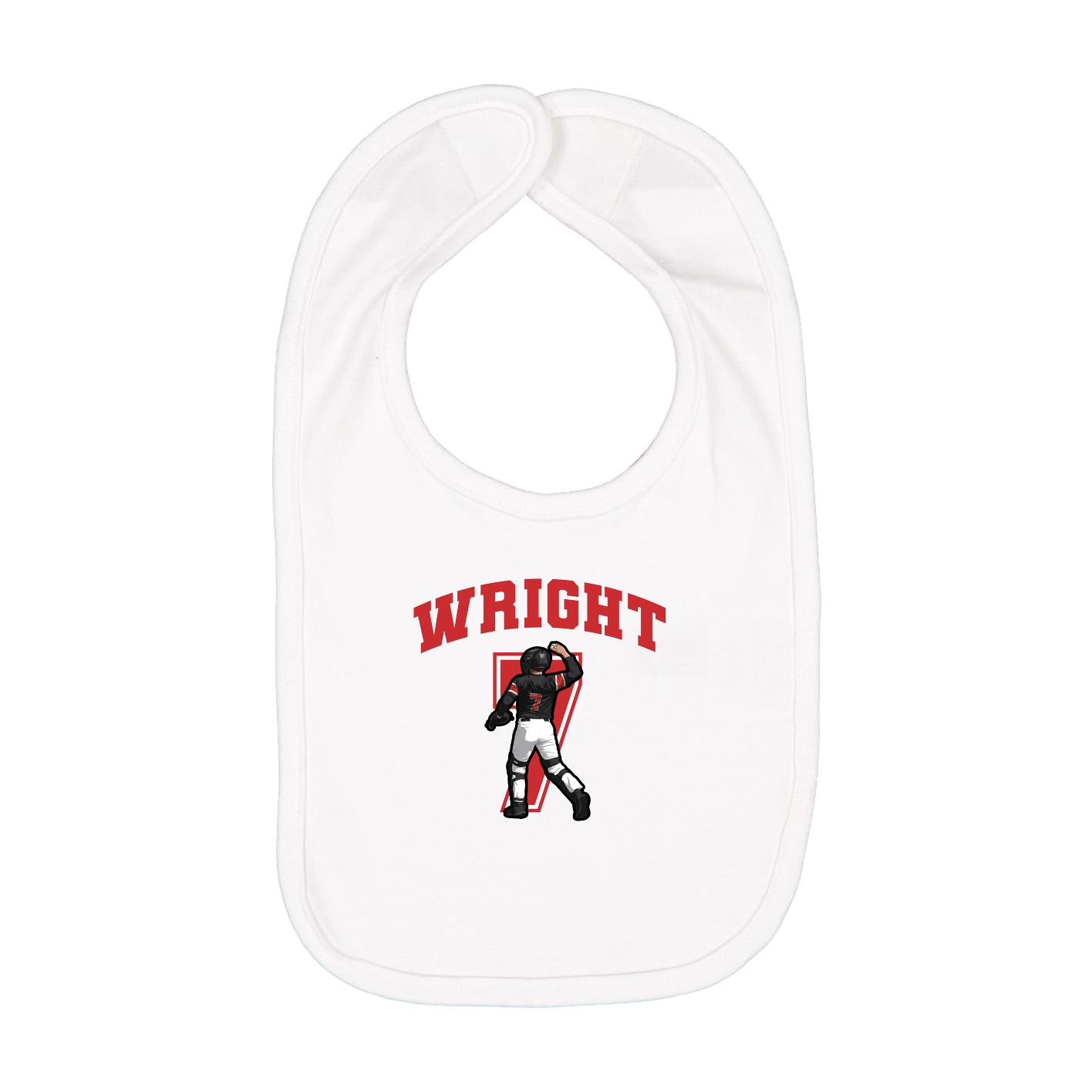 Infant Bib — Number in White