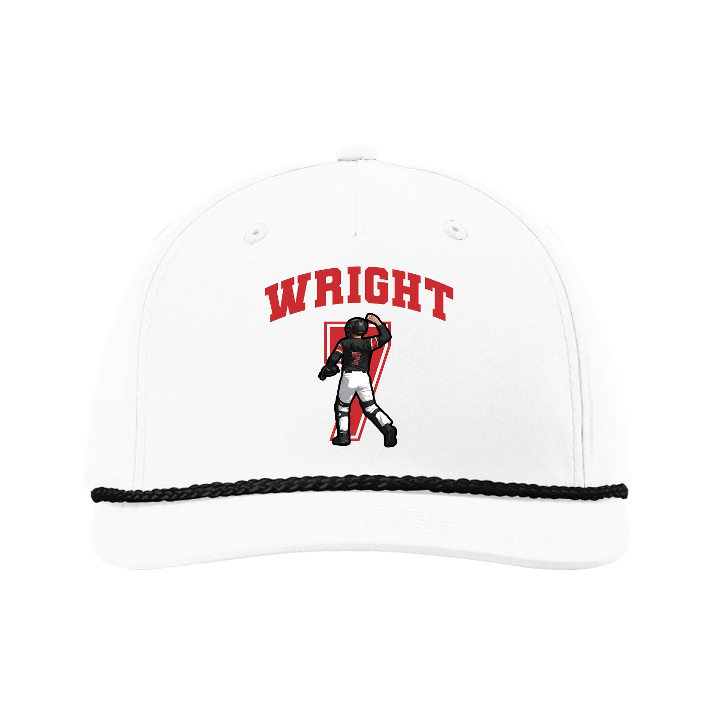 Five-Panel Classic Rope Cap — Number in White