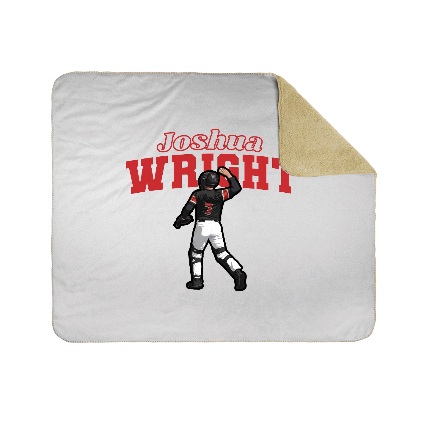 Throw Blanket — Name Arch in White
