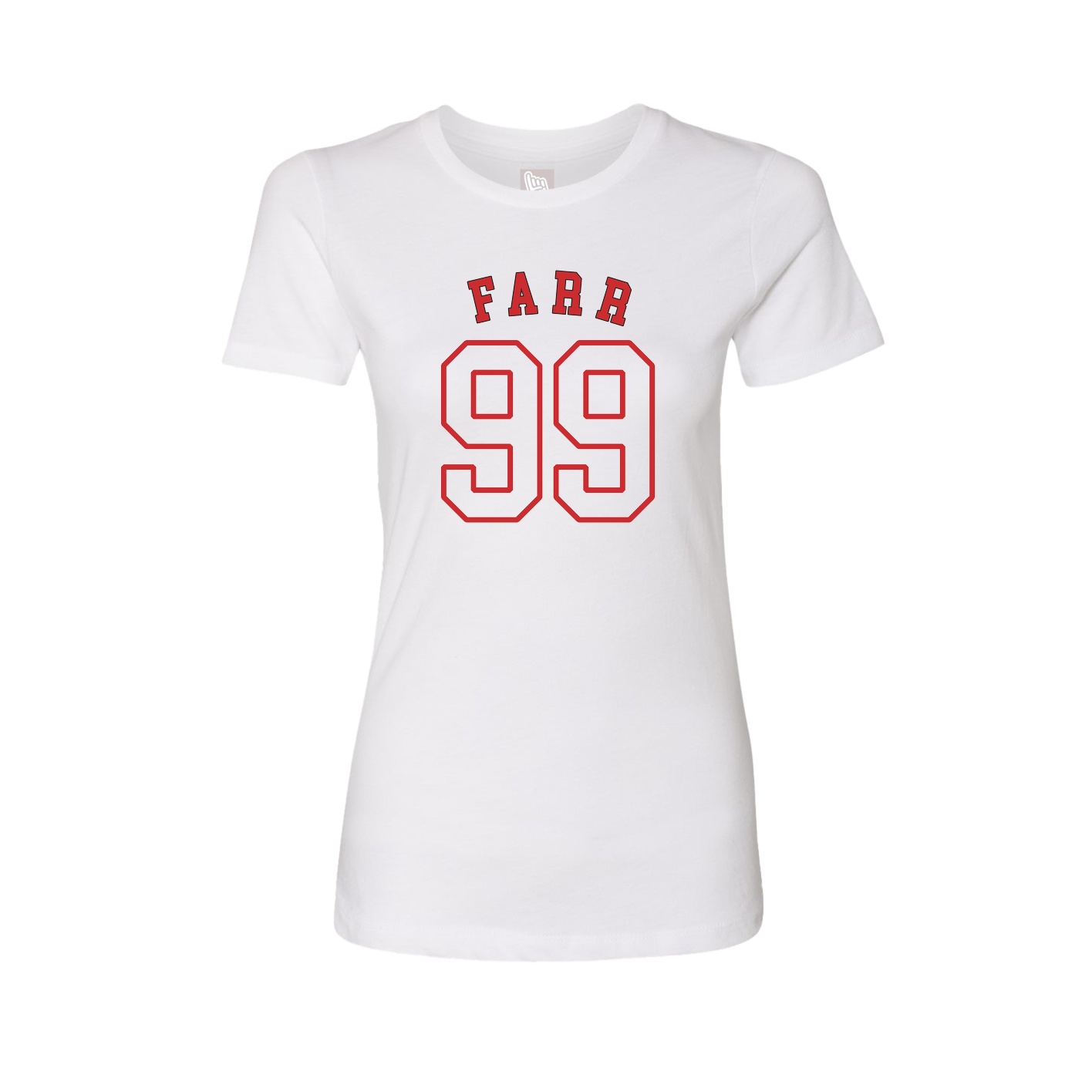 Fitted Women's Tee — Shirsey Arch in White