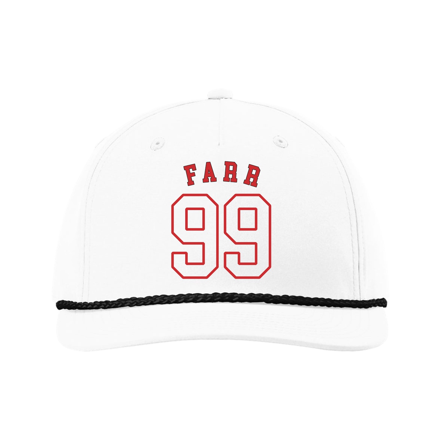 Five-Panel Classic Rope Cap — Shirsey Arch in White