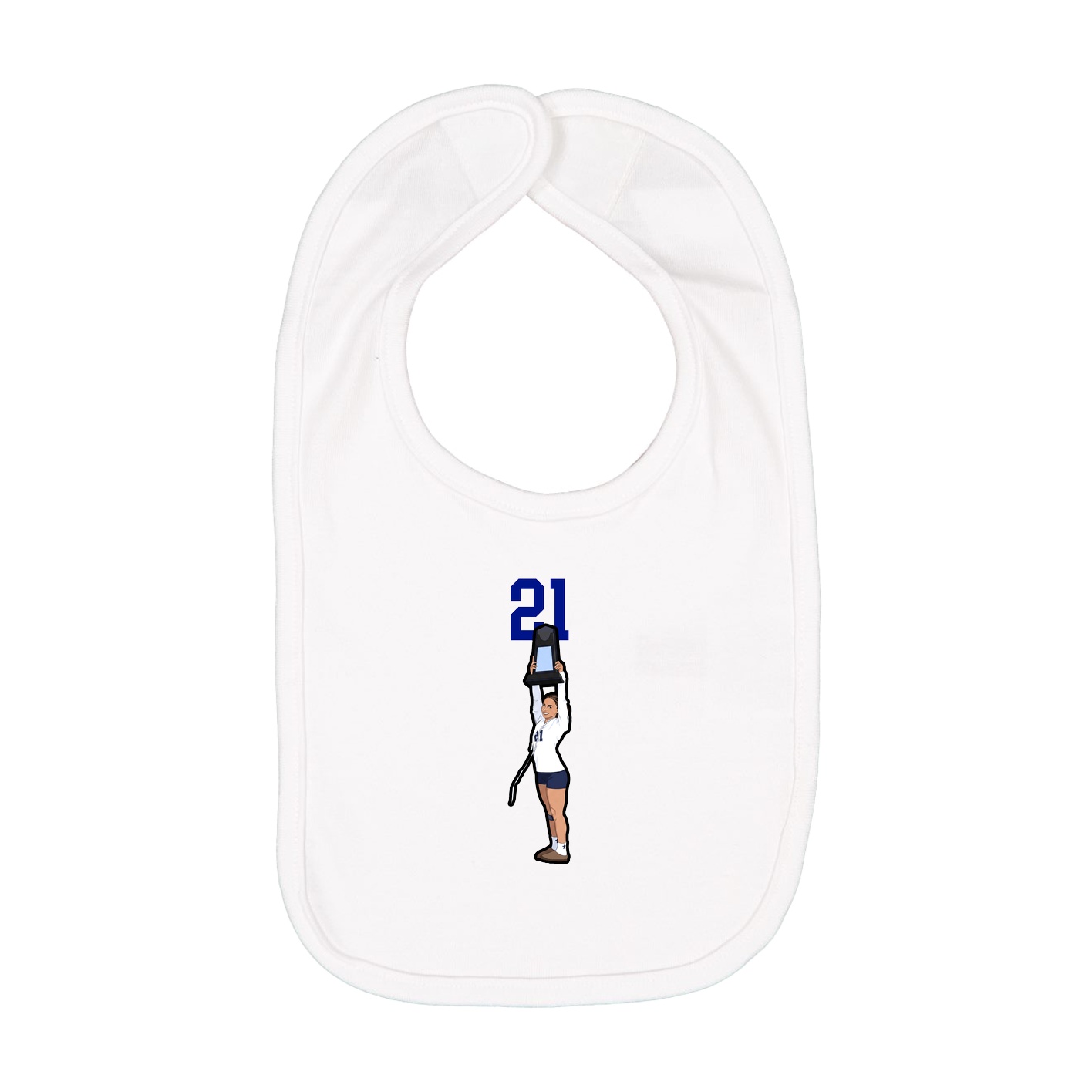 Infant Bib — Number Top in White