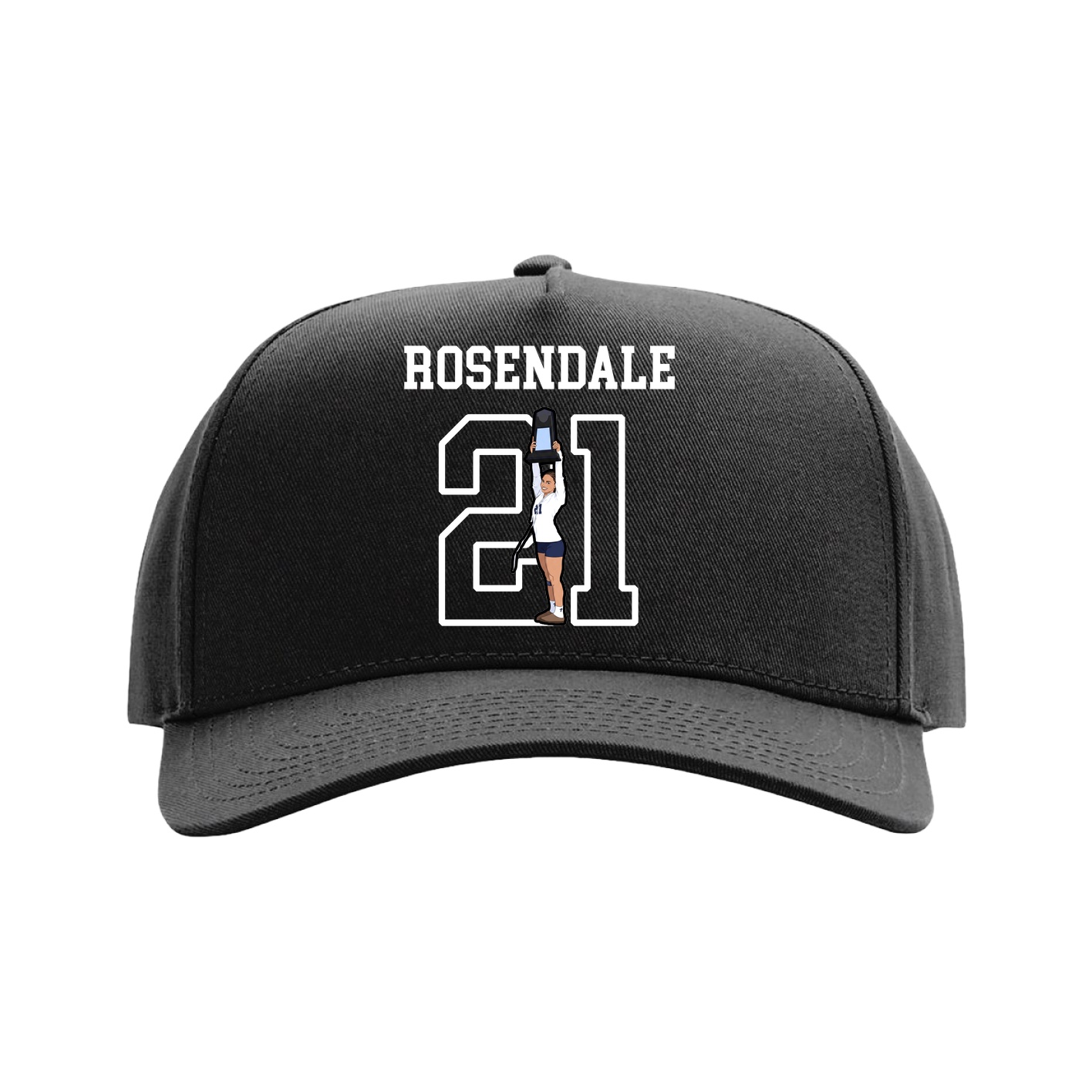 Full Fabric Five-Panel Champ Cap — Shirsey in Black