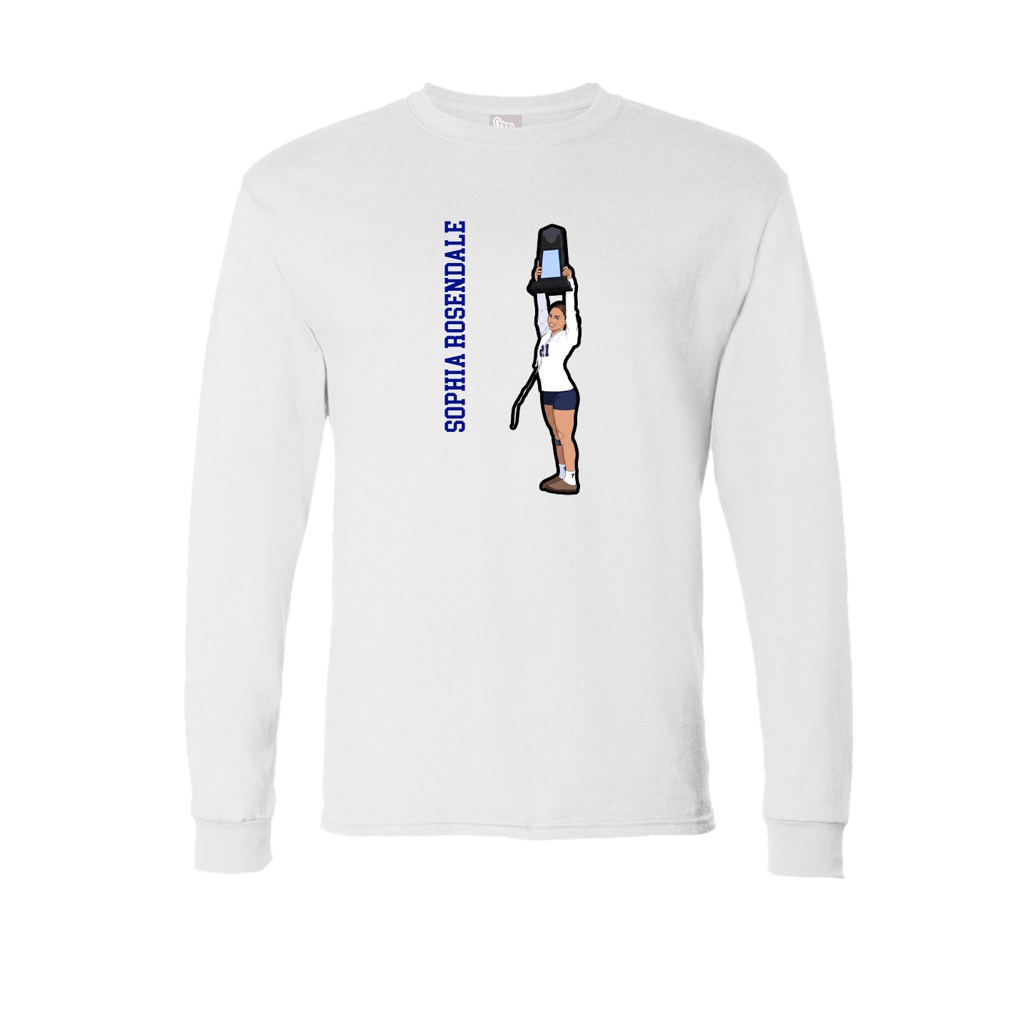 Long Sleeve Tee — Name Vertical in White