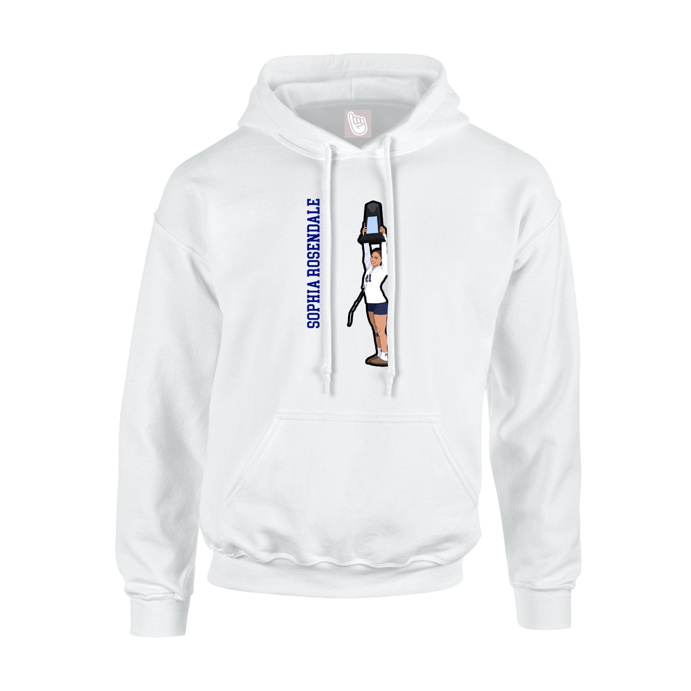 Hoodie — Name Vertical in White