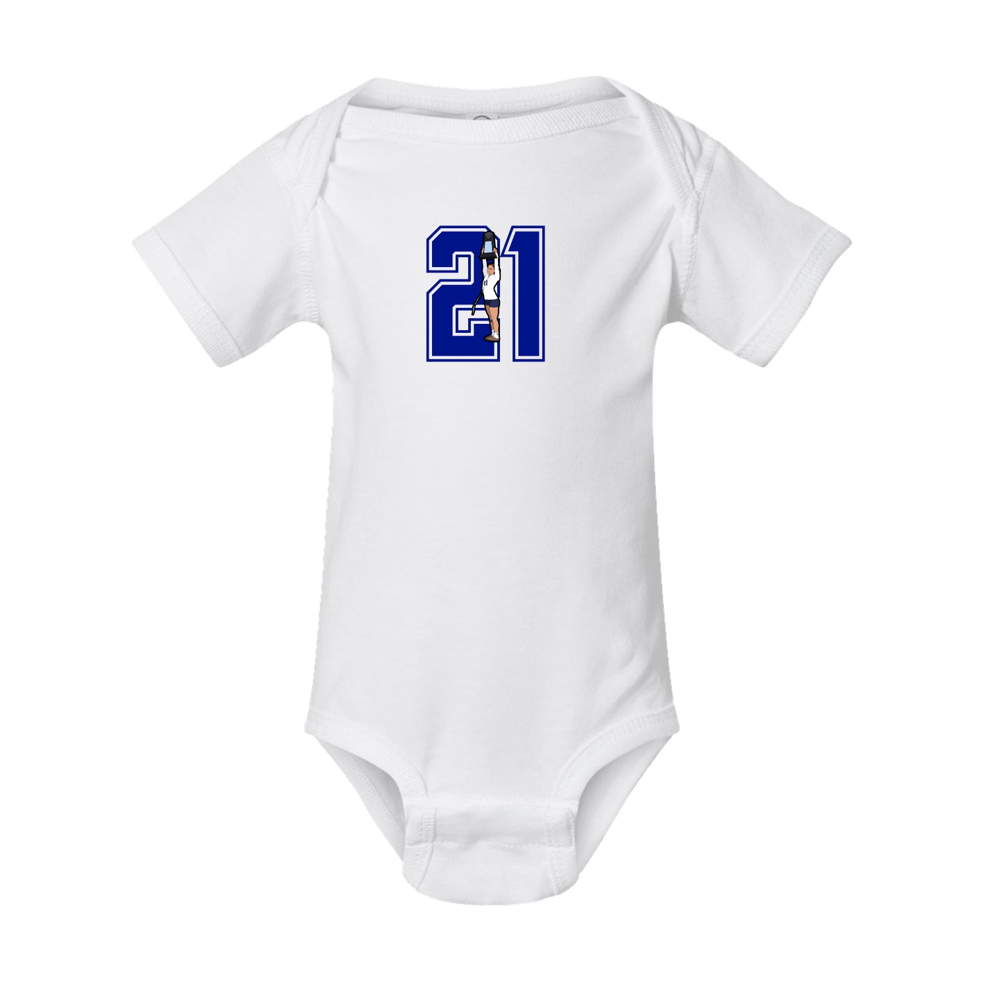Baby Onesie — Number in White