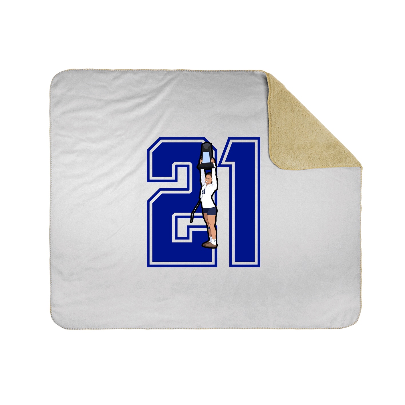 Throw Blanket — Number in White