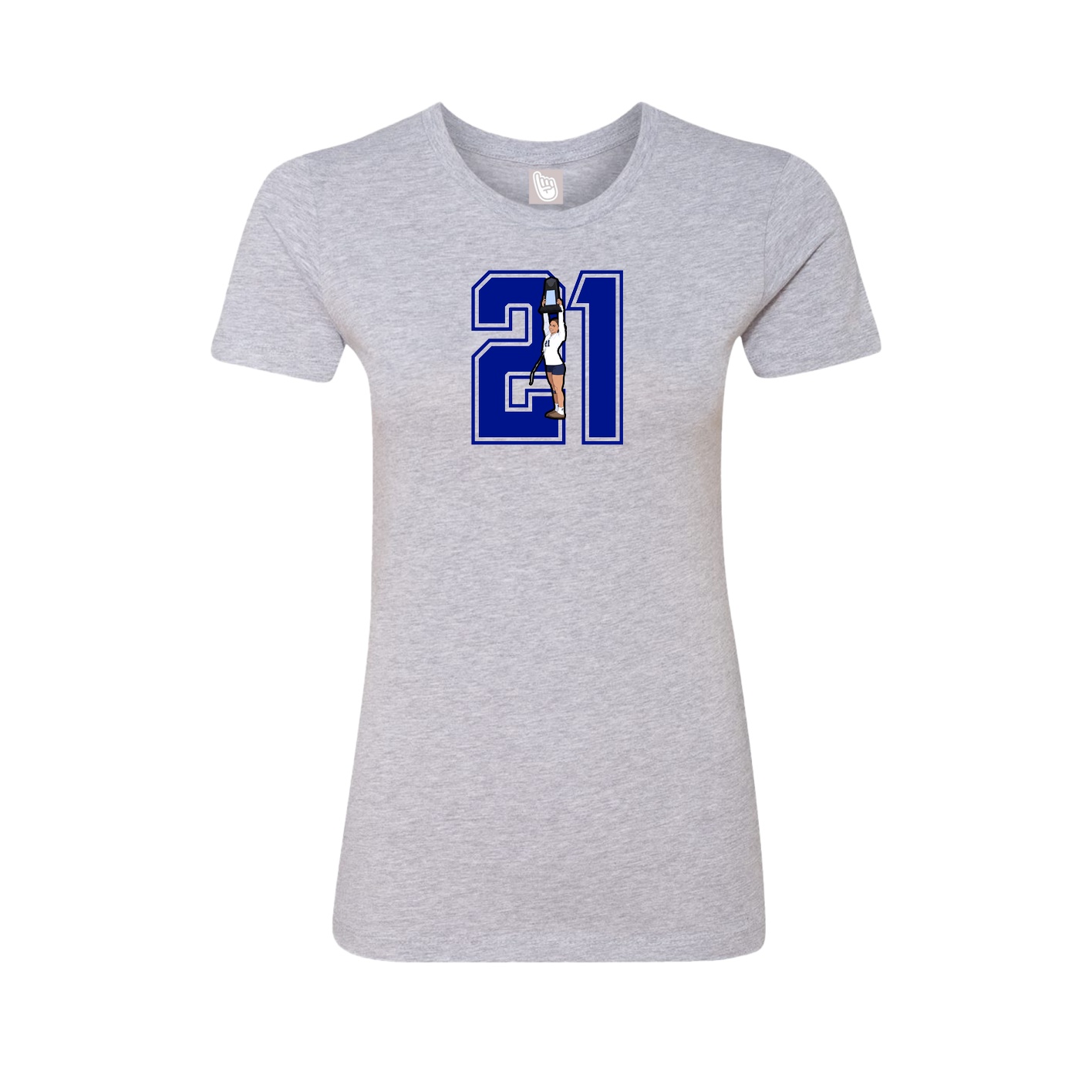 Fitted Women's Tee — Number in Grey