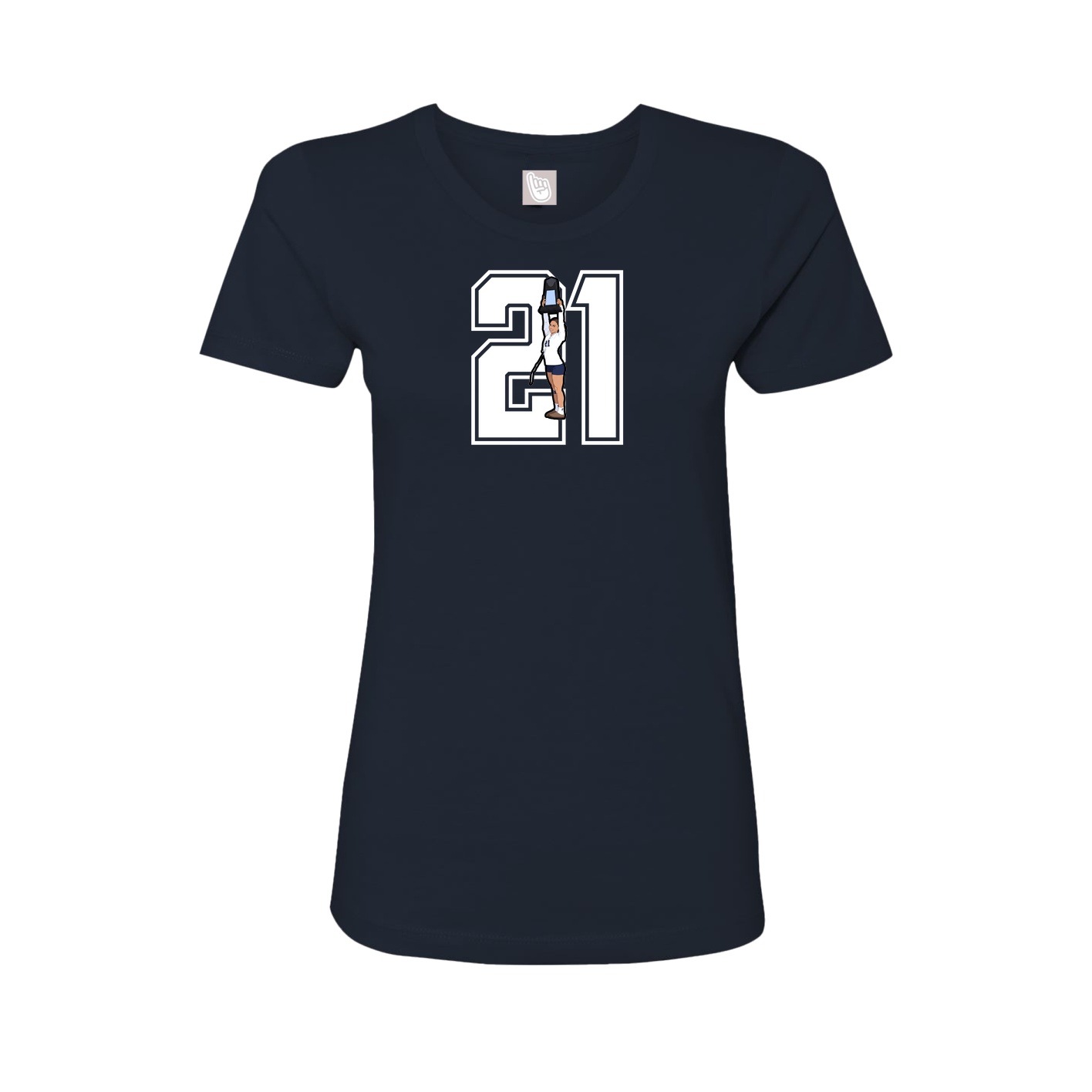 Womens Tee — Number in Navy