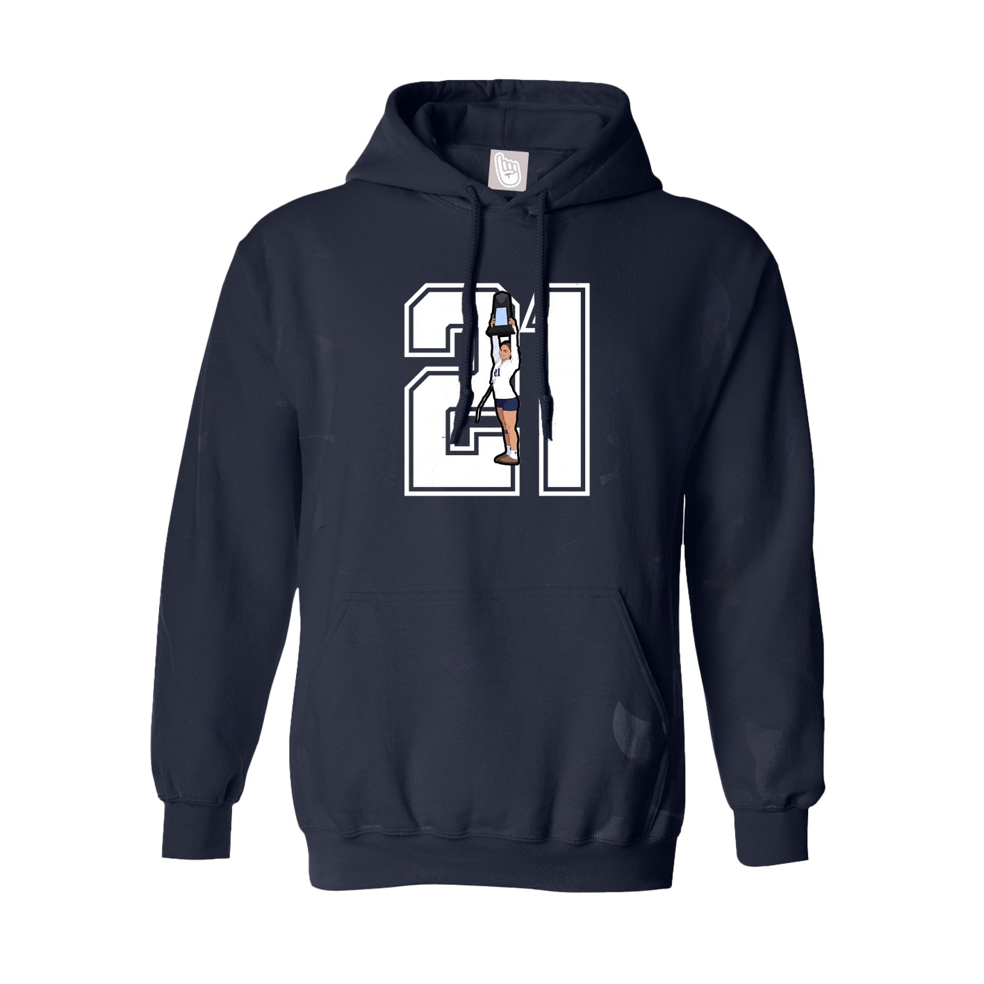 Hoodie — Number in Navy