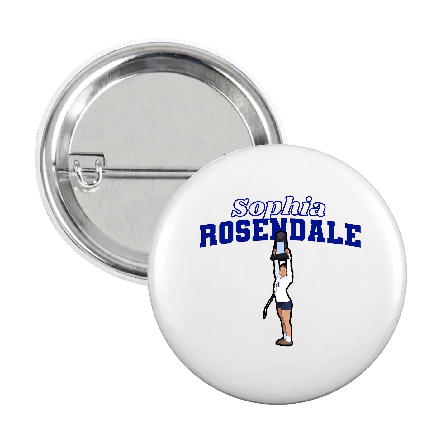 Game Day Button — Name Arch in White