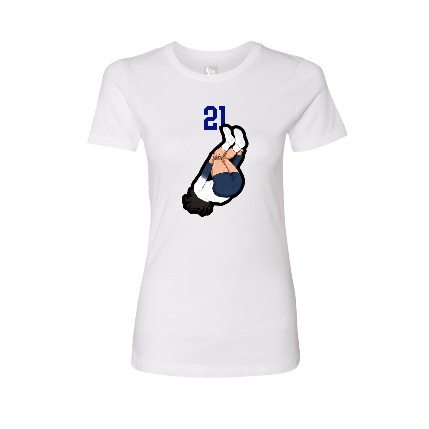 Fitted Women's Tee — Number Top in White