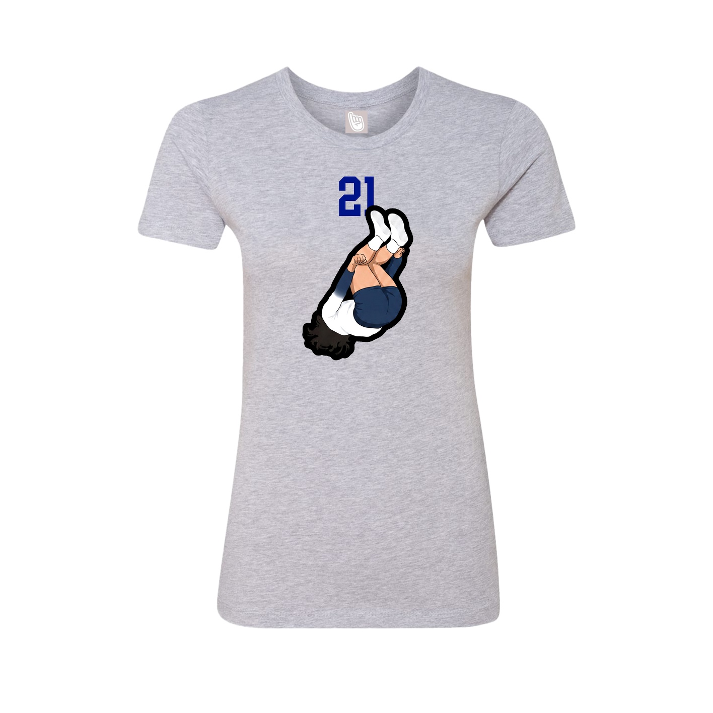 Womens Tee — Number Top in Grey