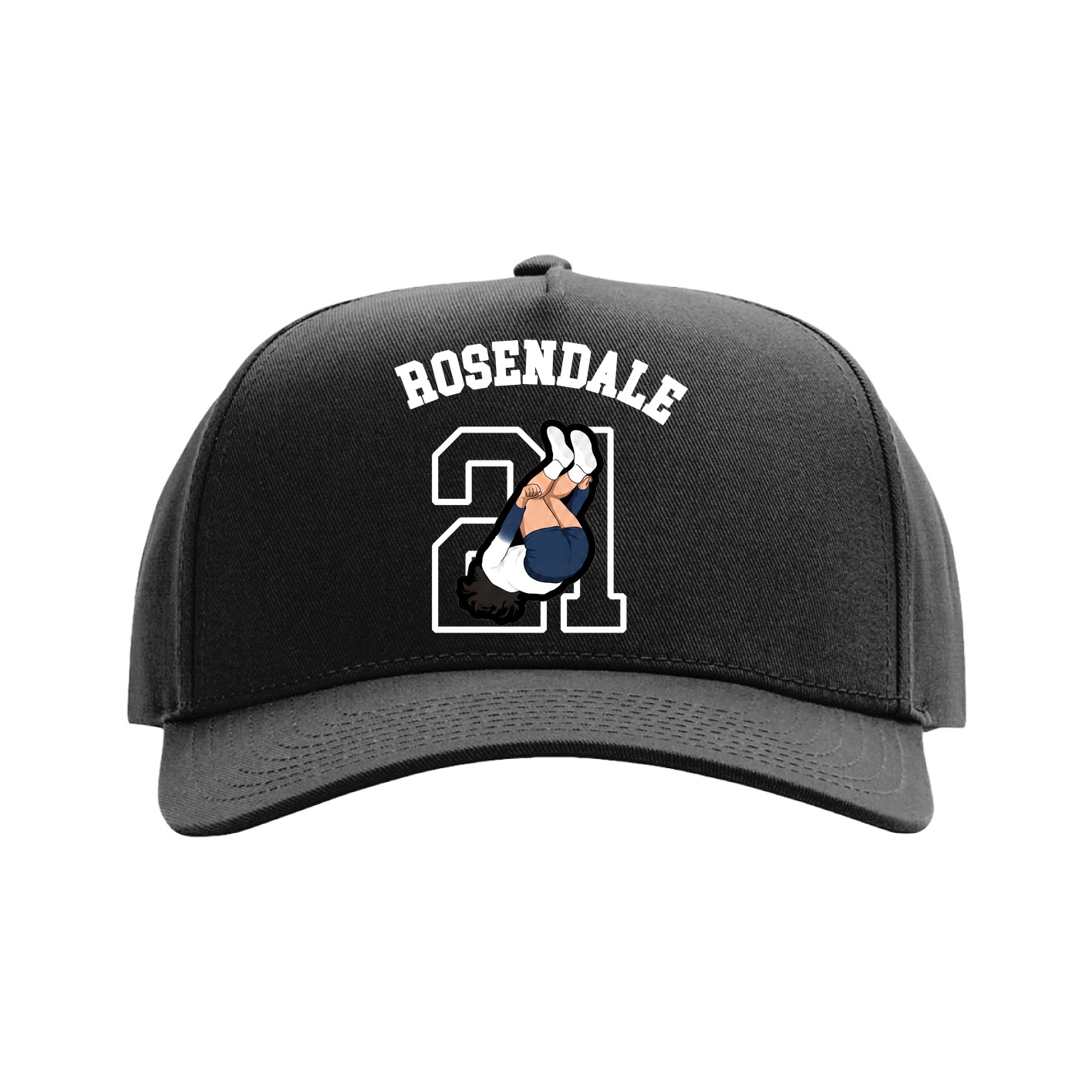 Full Fabric Five-Panel Champ Cap — Shirsey Arch in Black