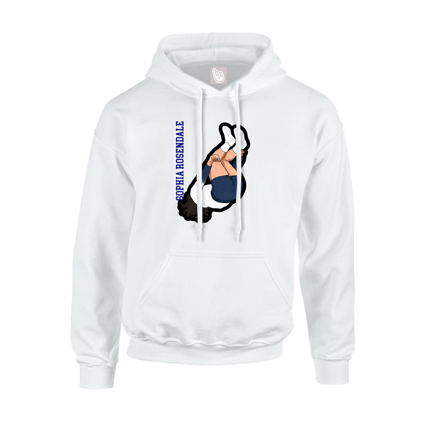 Youth Hoodie — Name Vertical in White
